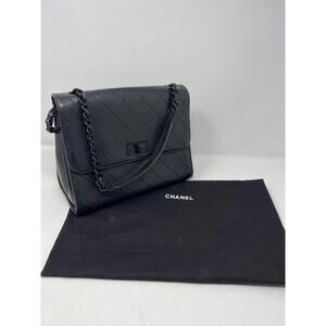 Chanel Rare Vintage Lambskin Classic Flap Shoulder Bag Black Hardware 2.55